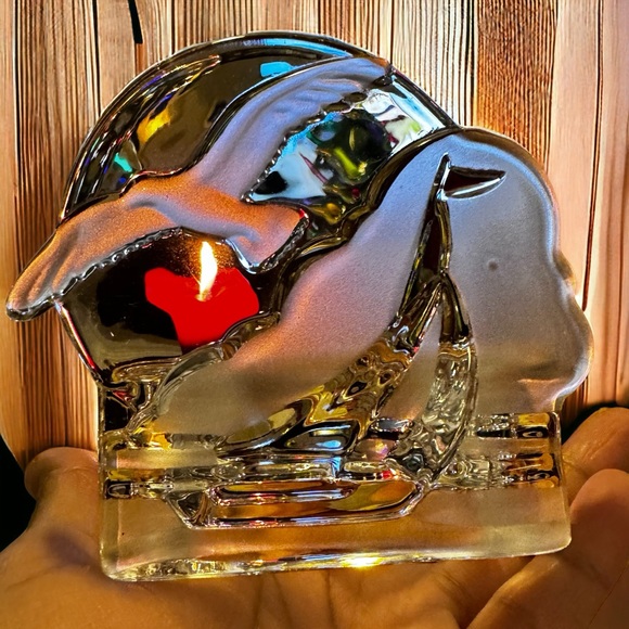 PartyLite Clear Seagull Tealight Candle Holder Set Of 2 P0510 Retired - Picture 3 of 11